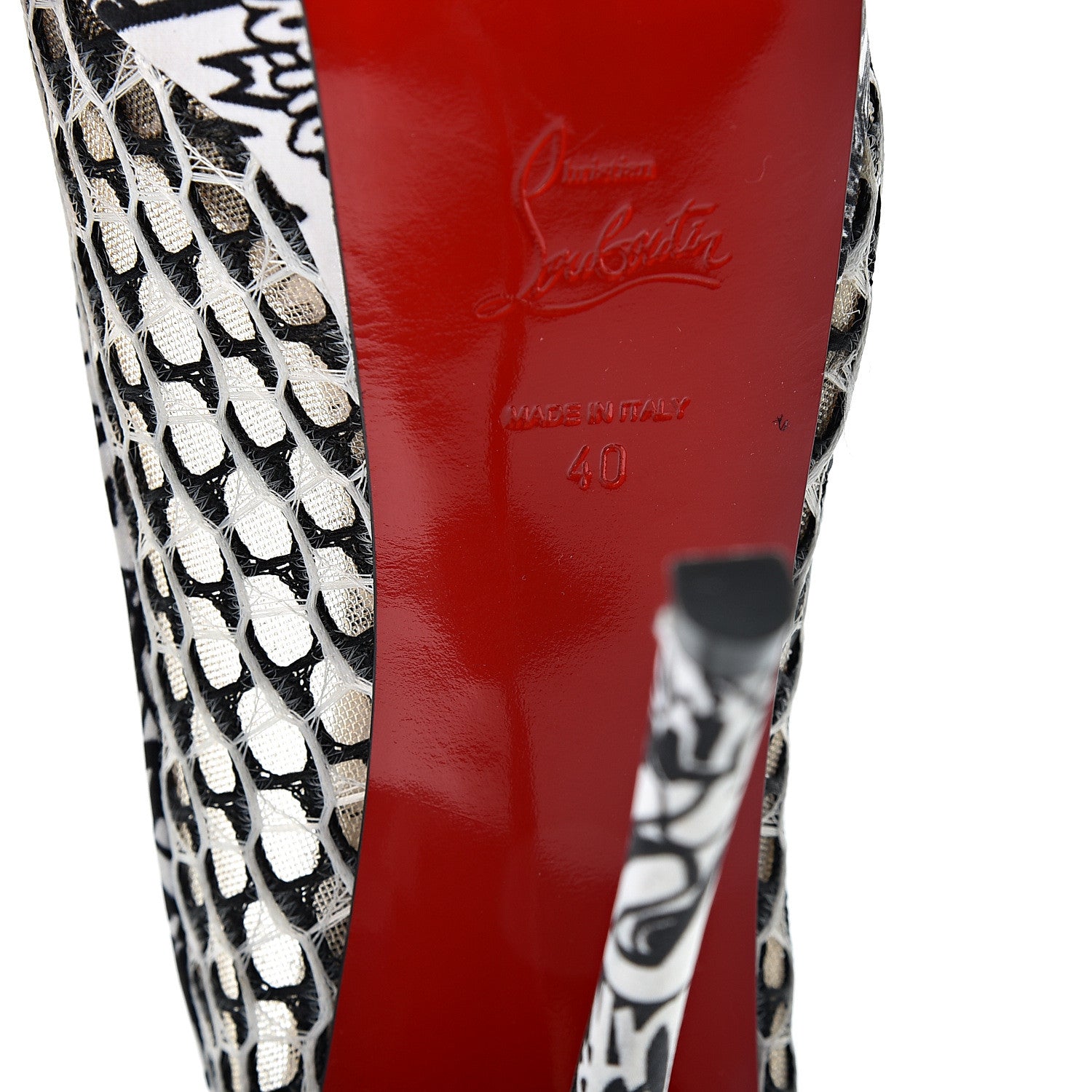 Christian Louboutin Maxi Fishnet Very Lace Fetish Peep 150 Pumps 40 Version Latte Black 9 of 9