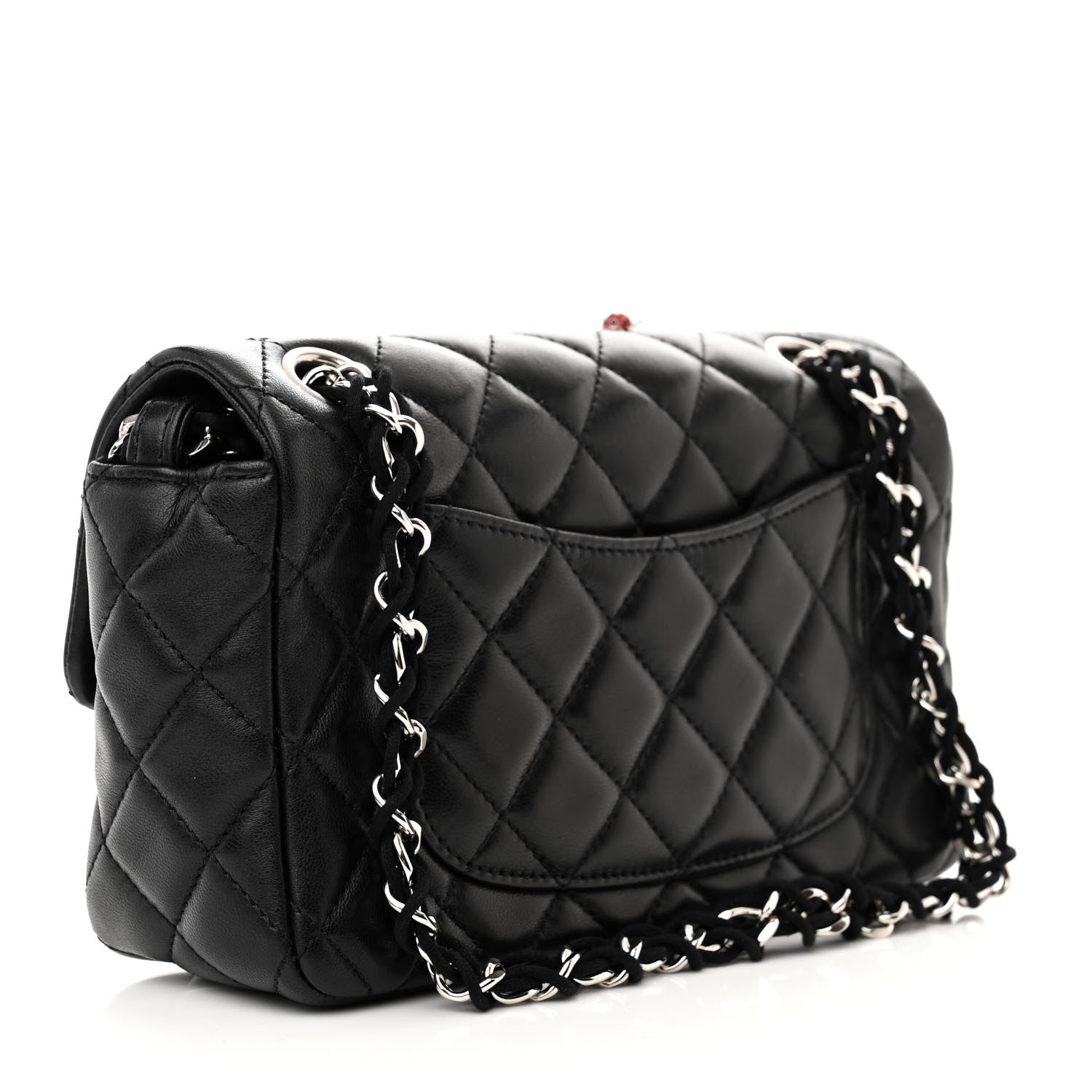 Chanel Lambskin Quilted Embellished Mini Ladybug Rectangular Flap Black 3 of 11