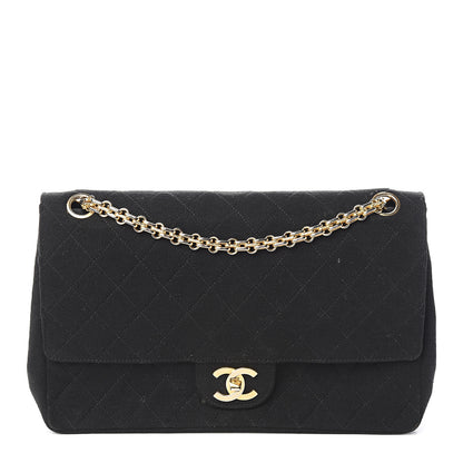 Chanel Jersey Quilted Medium Double Flap Black 1 of 13