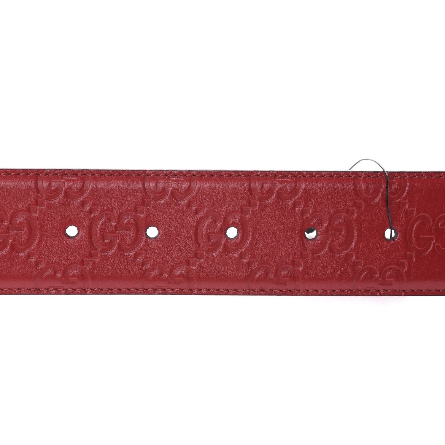 Gucci Guccissima Feline Plaque Belt 90 36 Hibiscus Red 4 of 5