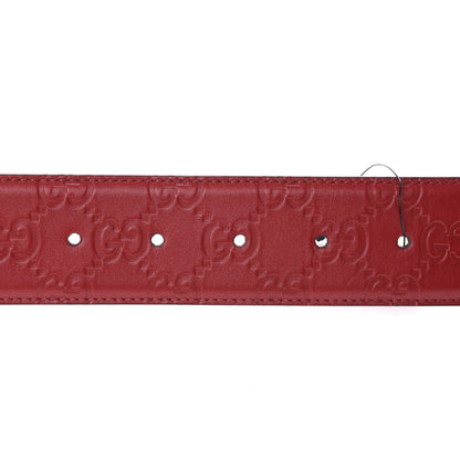 Gucci Guccissima Feline Plaque Belt 90 36 Hibiscus Red 4 of 5