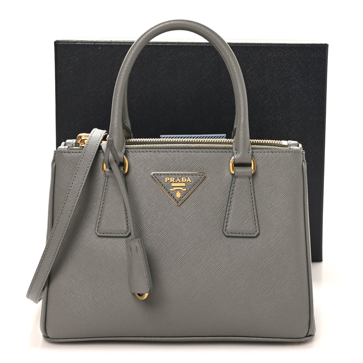 Saffiano Lux Small Galleria Double Zip Tote Nube
