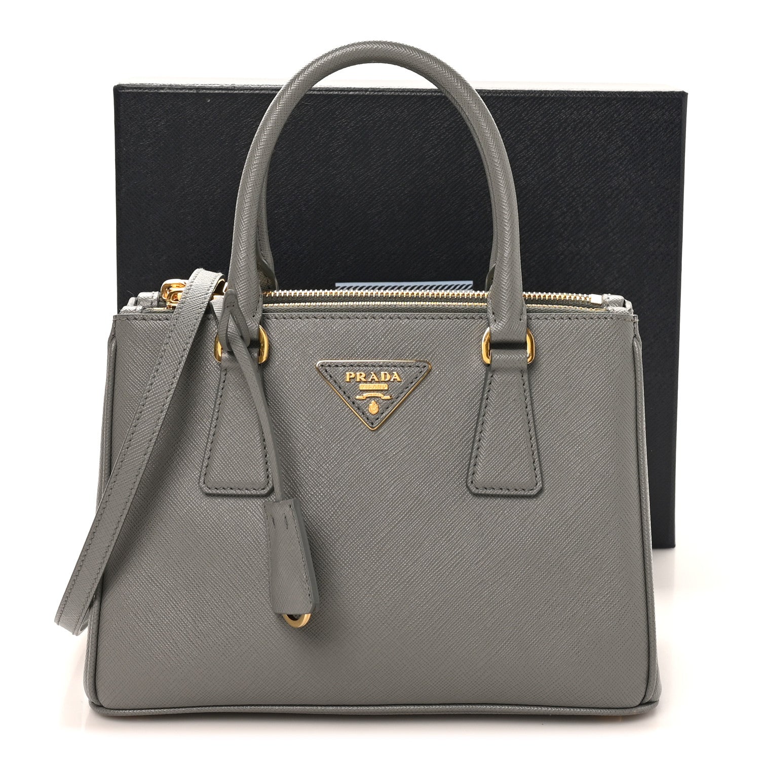 Prada Saffiano Lux Small Galleria Double Zip Tote Nube 10 of 10