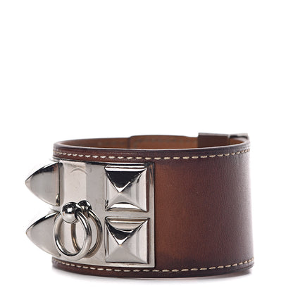 Hermes Barenia Collier De Chien CDC Bracelet L Fauve 1 of 7