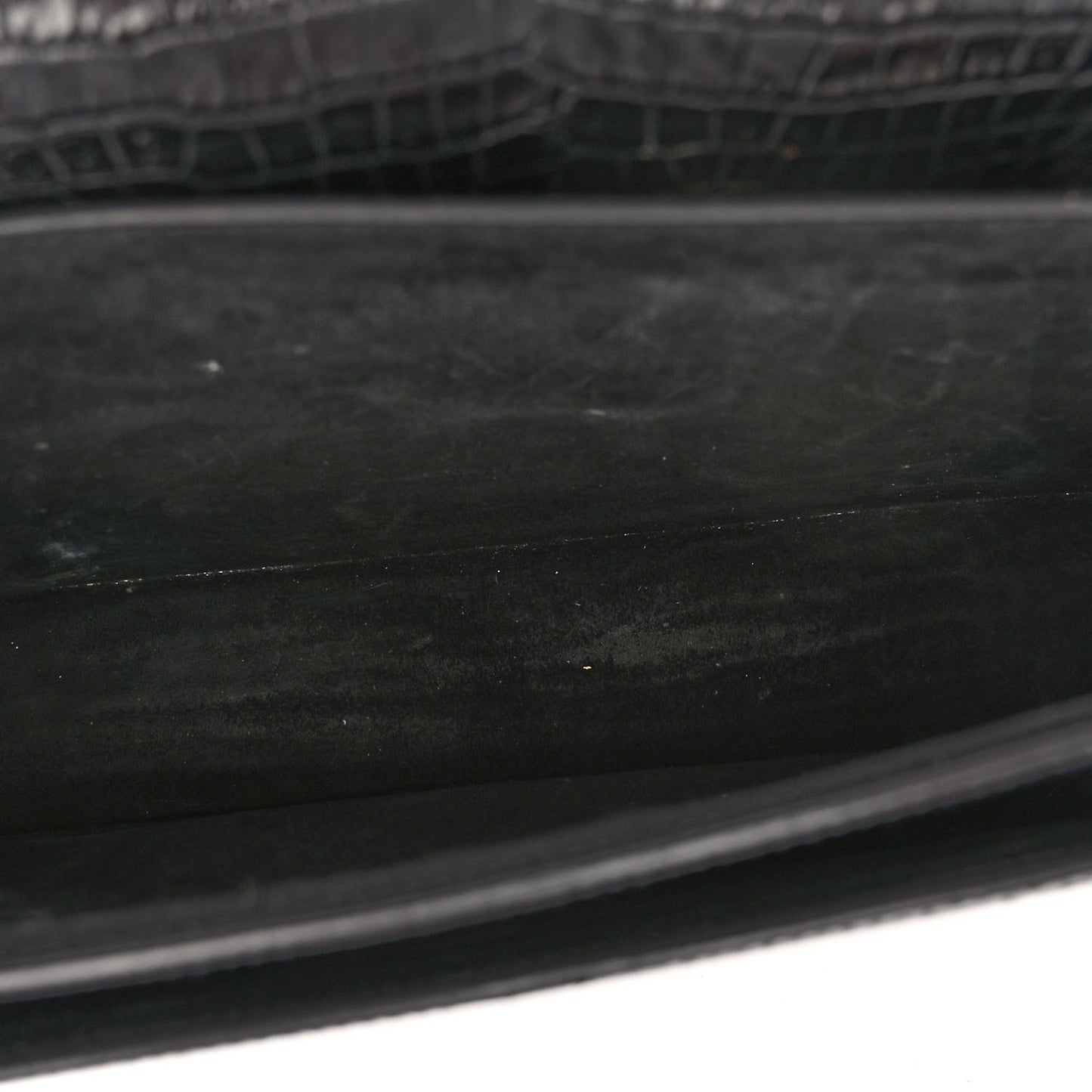 Calfskin Crocodile Embossed Medium Monogram Sunset Black