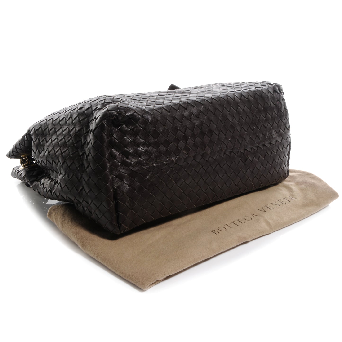 Nappa Intrecciato Shoulder Bag Ebano