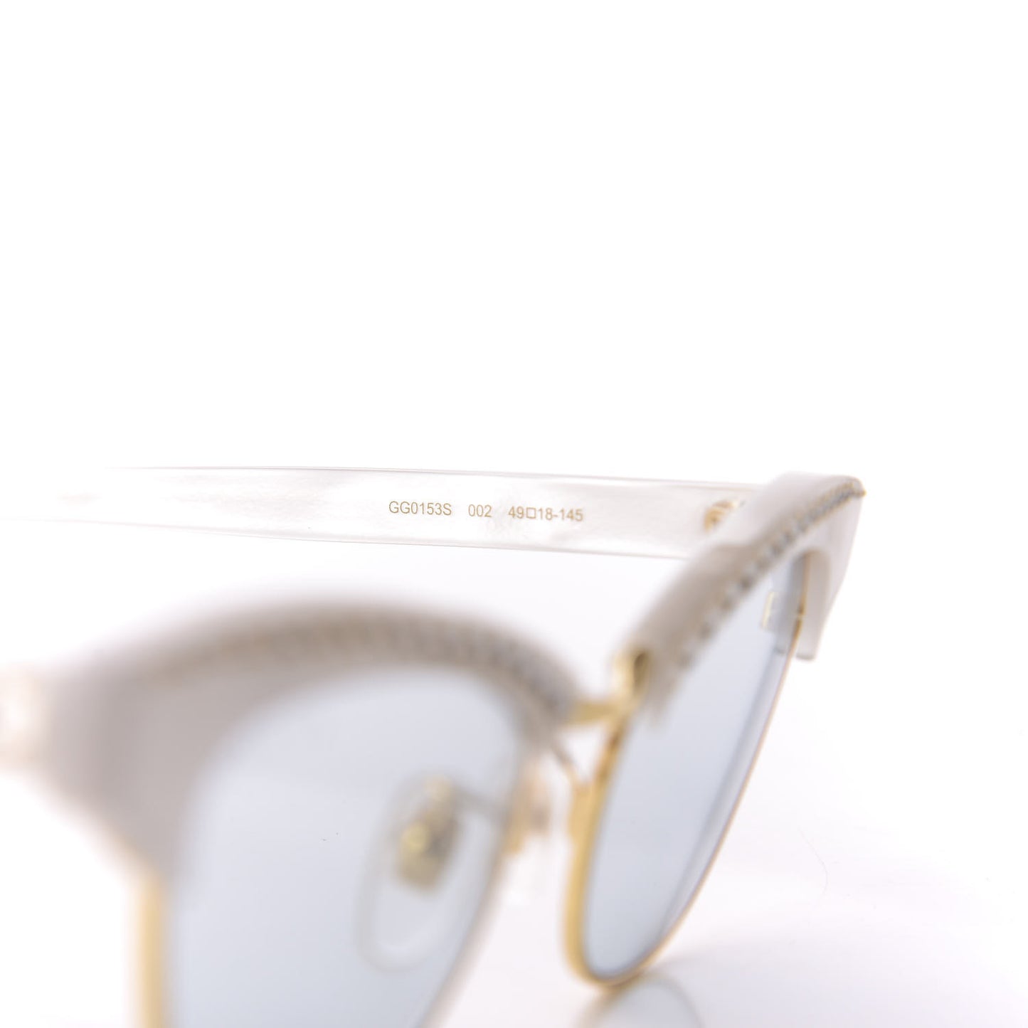 Clubmaster Cat Eye Sunglasses GG0153S Pearl White