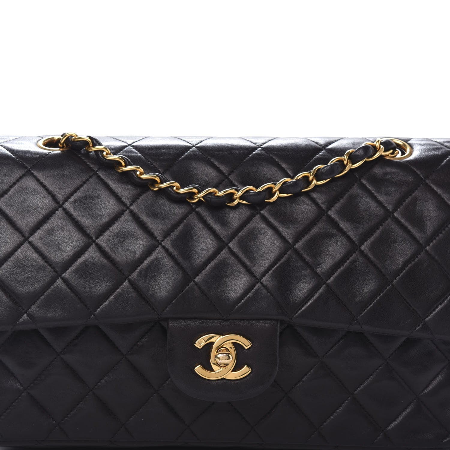 Chanel Lambskin Quilted Medium Double Flap Black 11 of 11