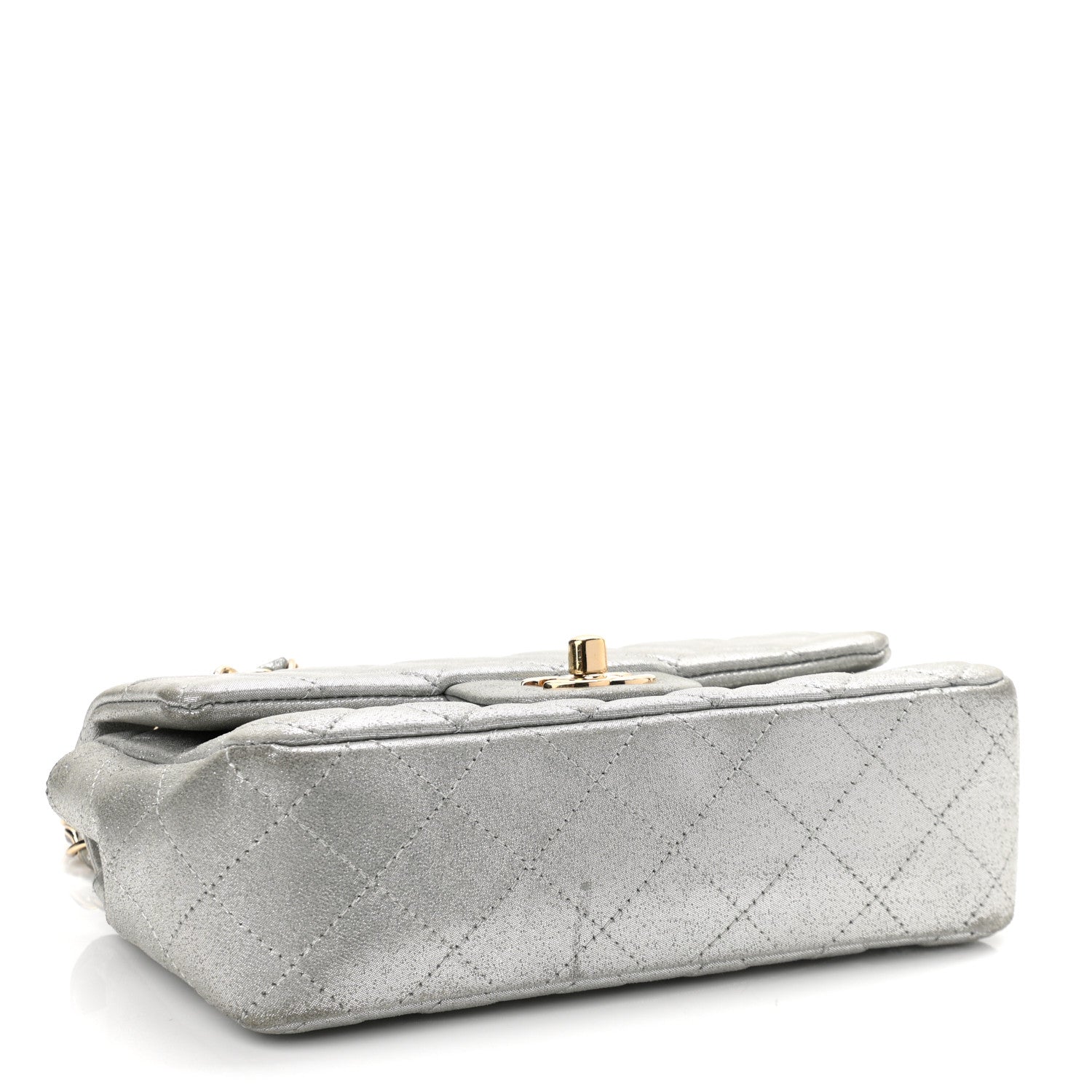Chanel Iridescent Calfskin Quilted Mini Rectangular Flap Silver 4 of 11