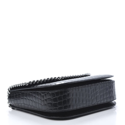 Stella McCartney Embossed Crocodile Effect Medium Falabella Box Shoulder Bag Black 3 of 9
