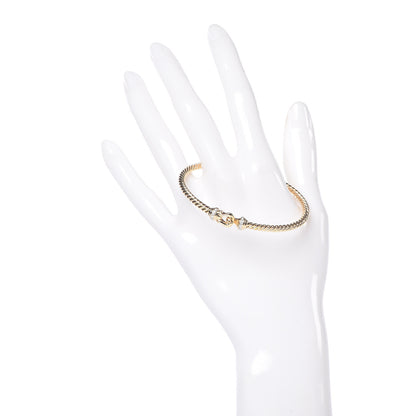 David Yurman 18K Yellow Gold Diamond 3.5mm Cable Buckle Bracelet 2 of 6