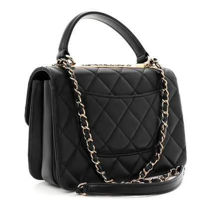 Chanel Lambskin Quilted Small Trendy CC Chain Dual Handle Flap Bag Black 3 of 11