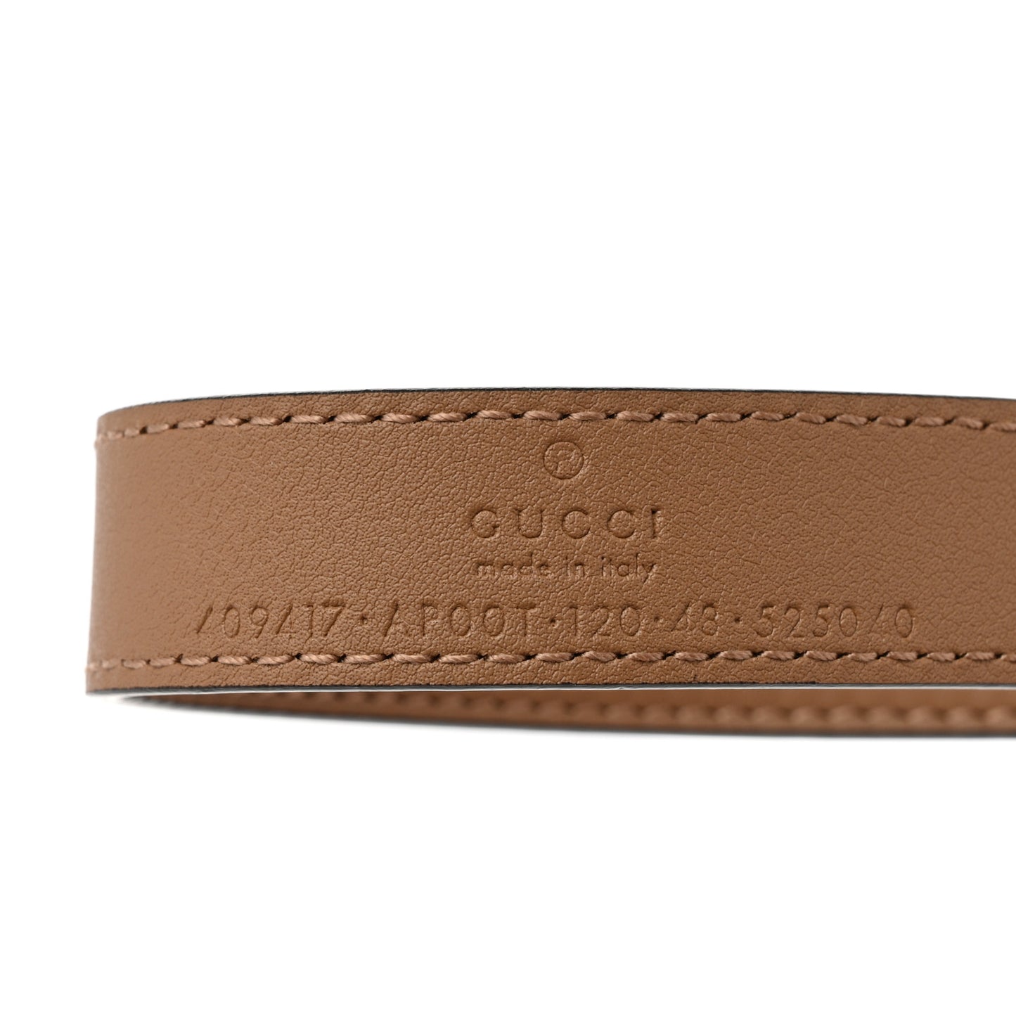 Moon Calfskin Double G 20mm Belt 120 48 Natural Tan