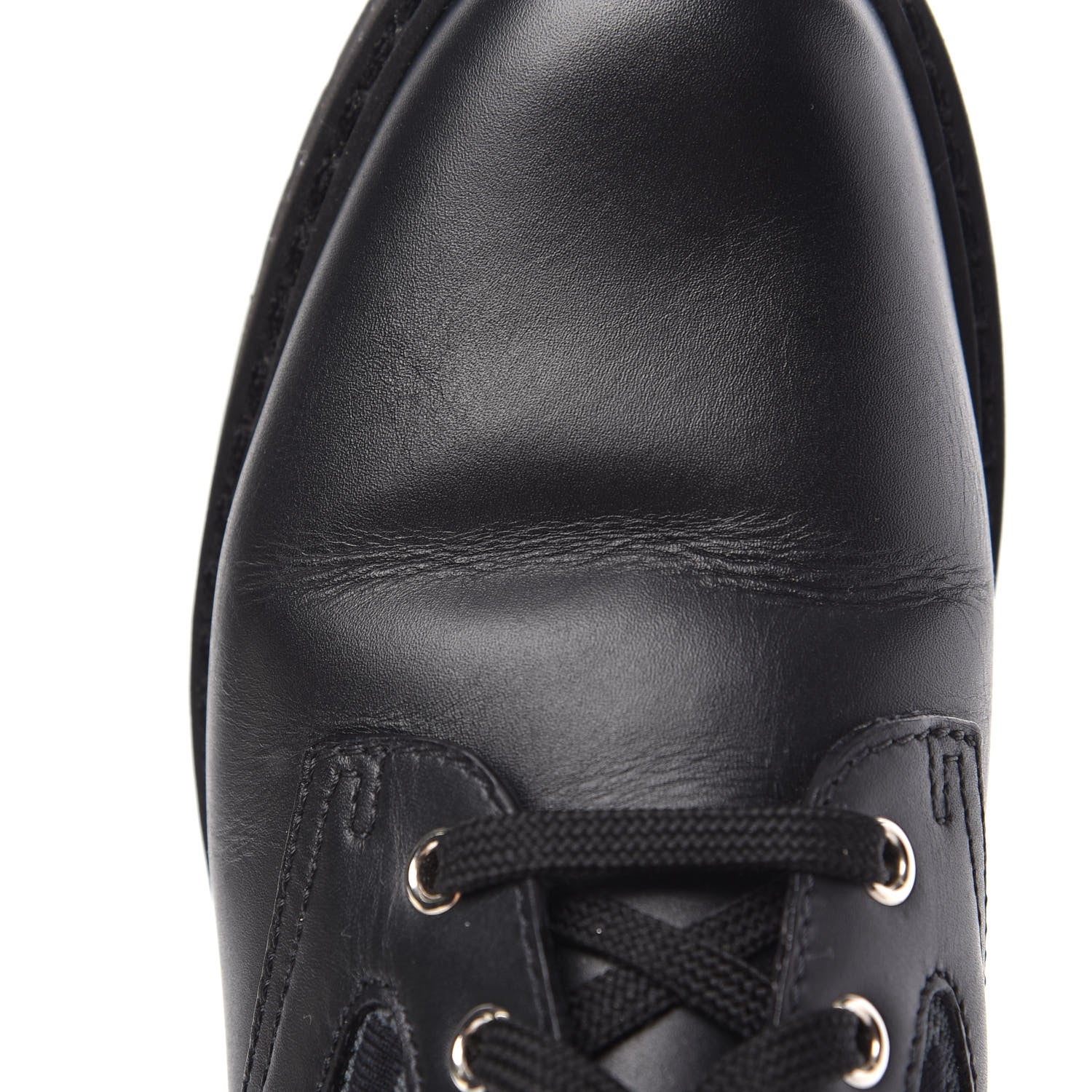 Fendi Calfskin Stretch Fabric FF Rockoko Biker Boots 38 Black Charcoal 8 of 8