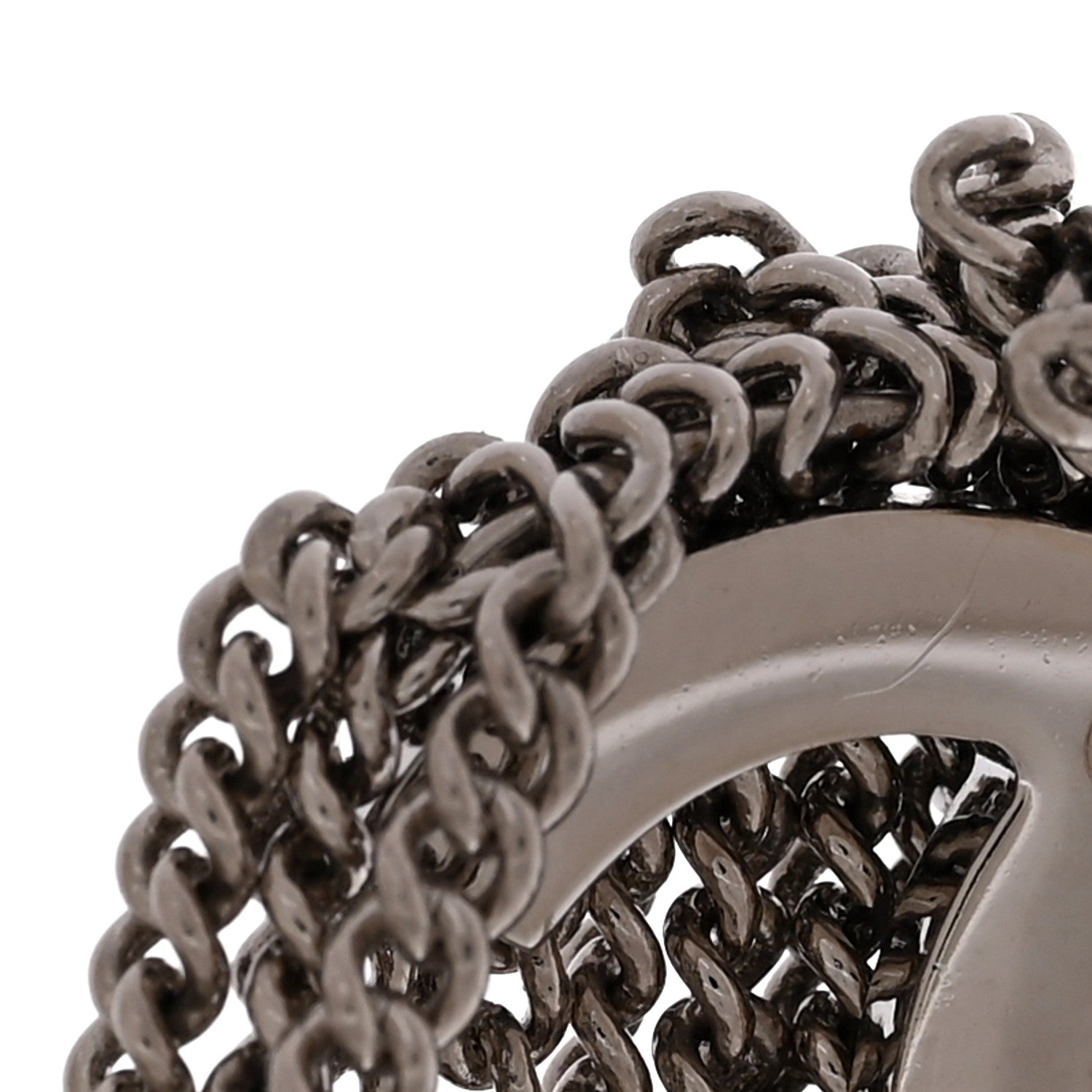 Chanel Baguette Crystal CC Chain Drop Earrings Silver 5 of 5