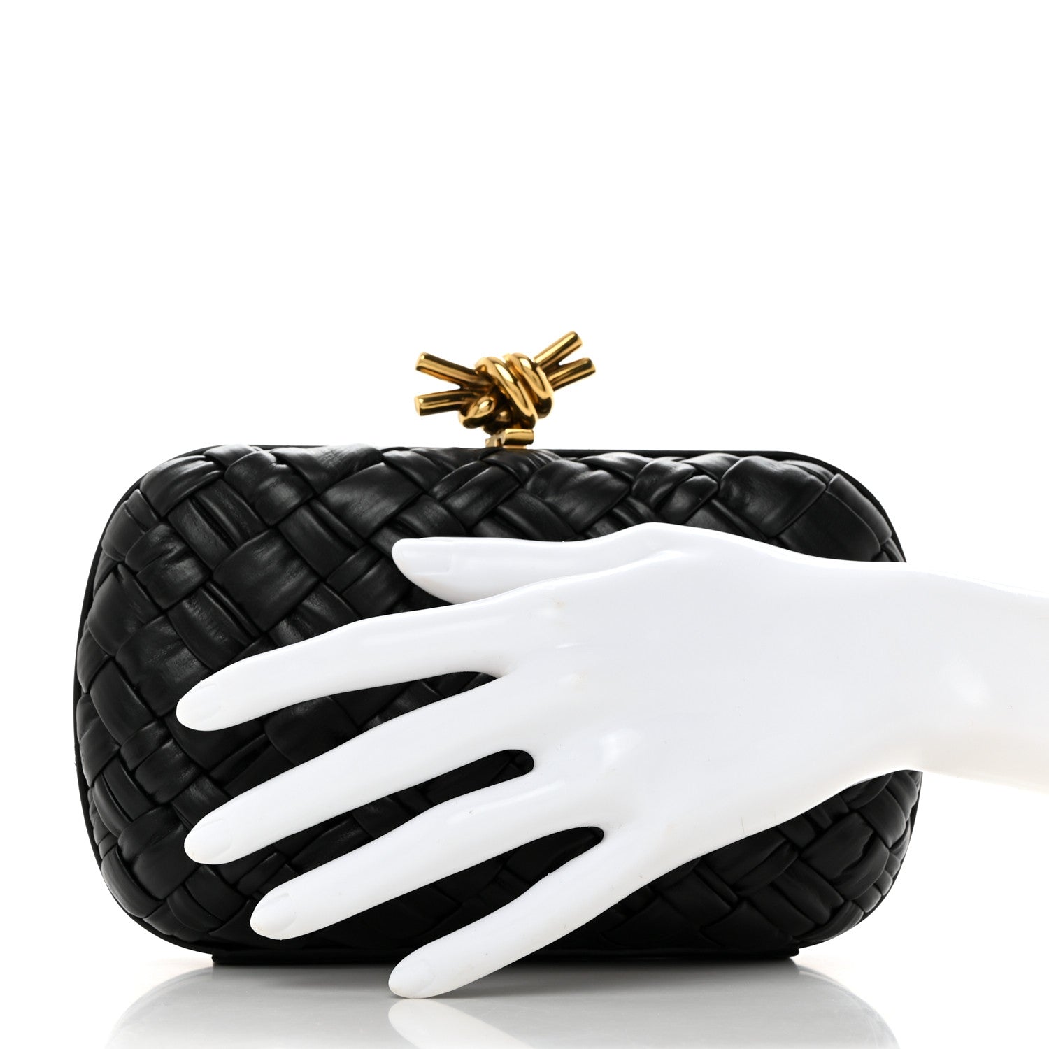 Bottega Veneta Nappa Intrecciato Knot Clutch Black 2 of 6
