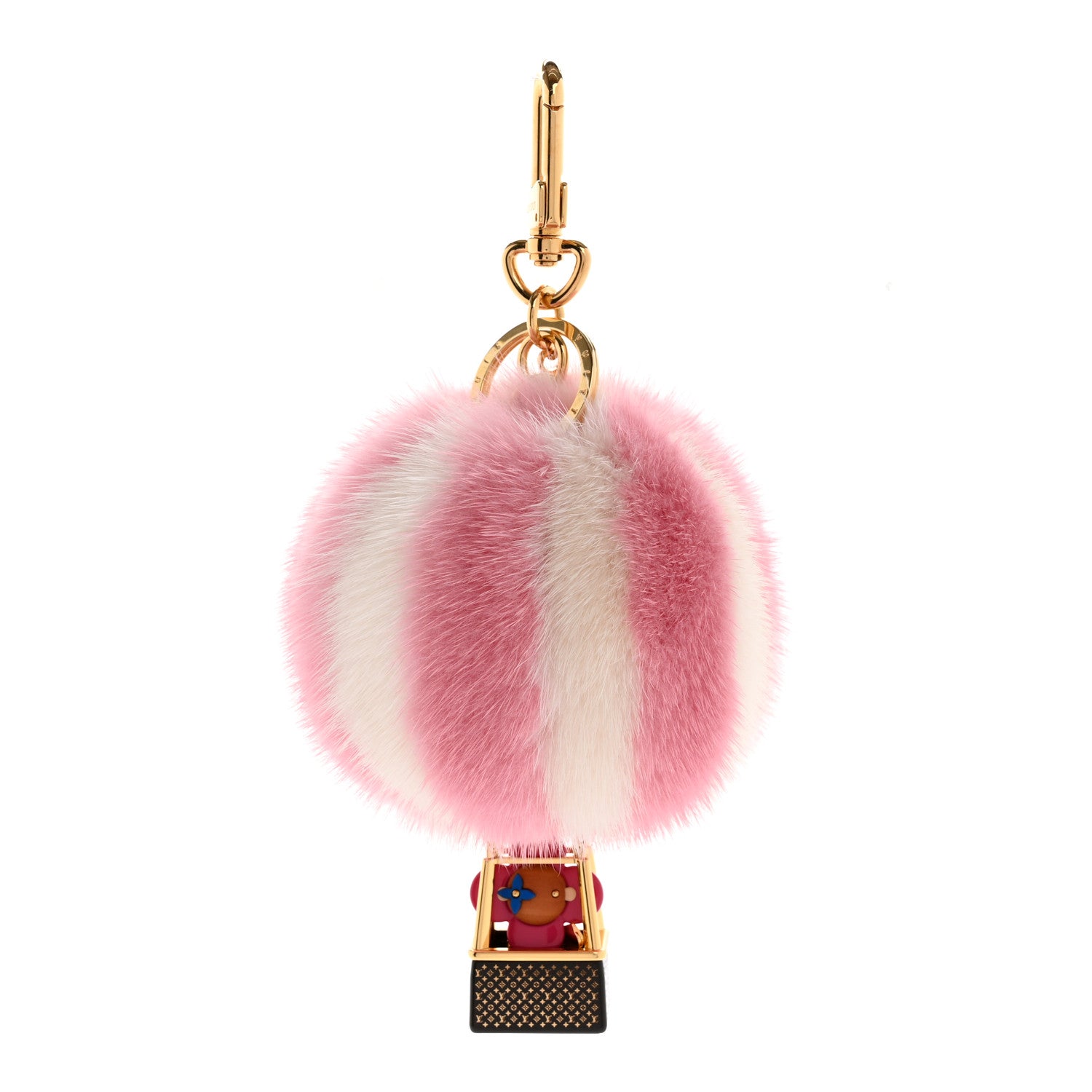 Louis Vuitton Mink Fur Vivienne Balloon Bag Charm Key Holder Pink 1 of 5