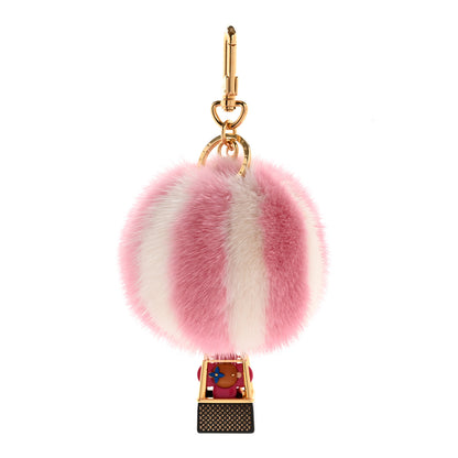 Louis Vuitton Mink Fur Vivienne Balloon Bag Charm Key Holder Pink 1 of 5