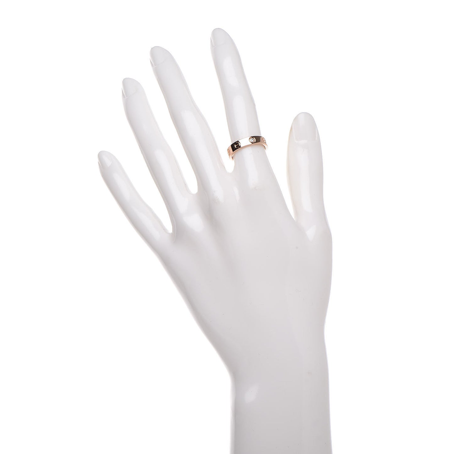 18K Pink Gold Diamond LOVE Wedding Band Ring 49 4.75