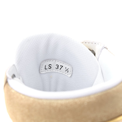 Christian Dior Nylon Laminated Calfskin Womens D-Player High Top Sneakers 37.5 White Gold 8 of 8
