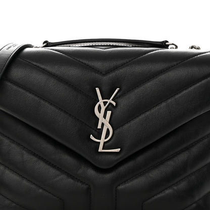 Saint Laurent Calfskin Y Quilted Monogram Small Loulou Chain Satchel Black 8 of 13
