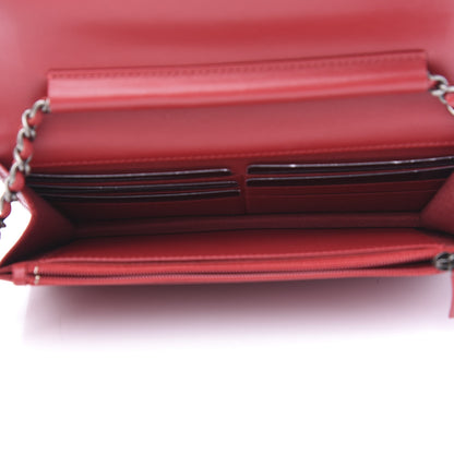 Chanel Caviar Quilted Boy Wallet On Chain WOC Red 5 of 12
