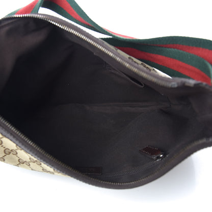 Gucci Monogram Web Medium Half Moon Hobo Dark Brown 7 of 10