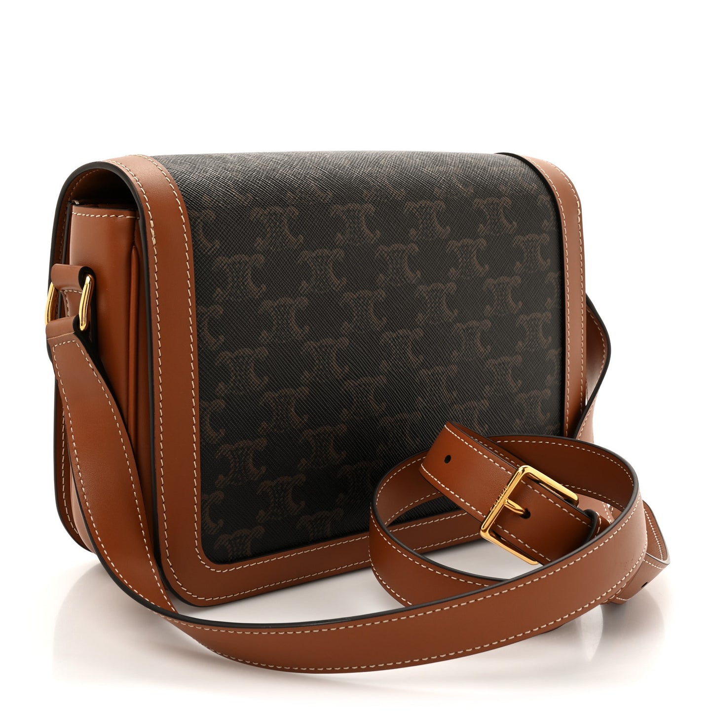 Triomphe Canvas Calfskin Medium Triomphe Bag Tan