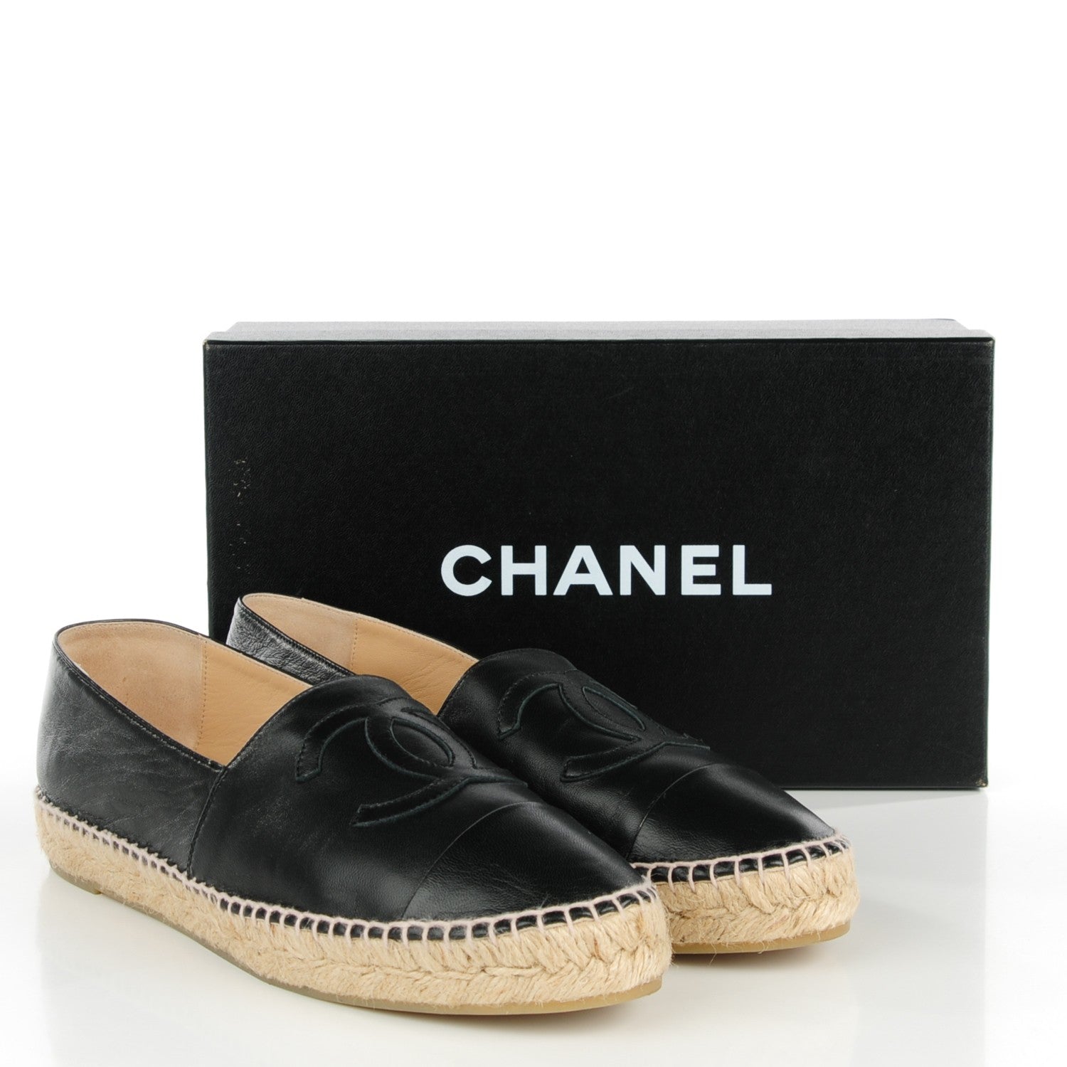 Chanel Lambskin CC Espadrilles 41 Black 5 of 12