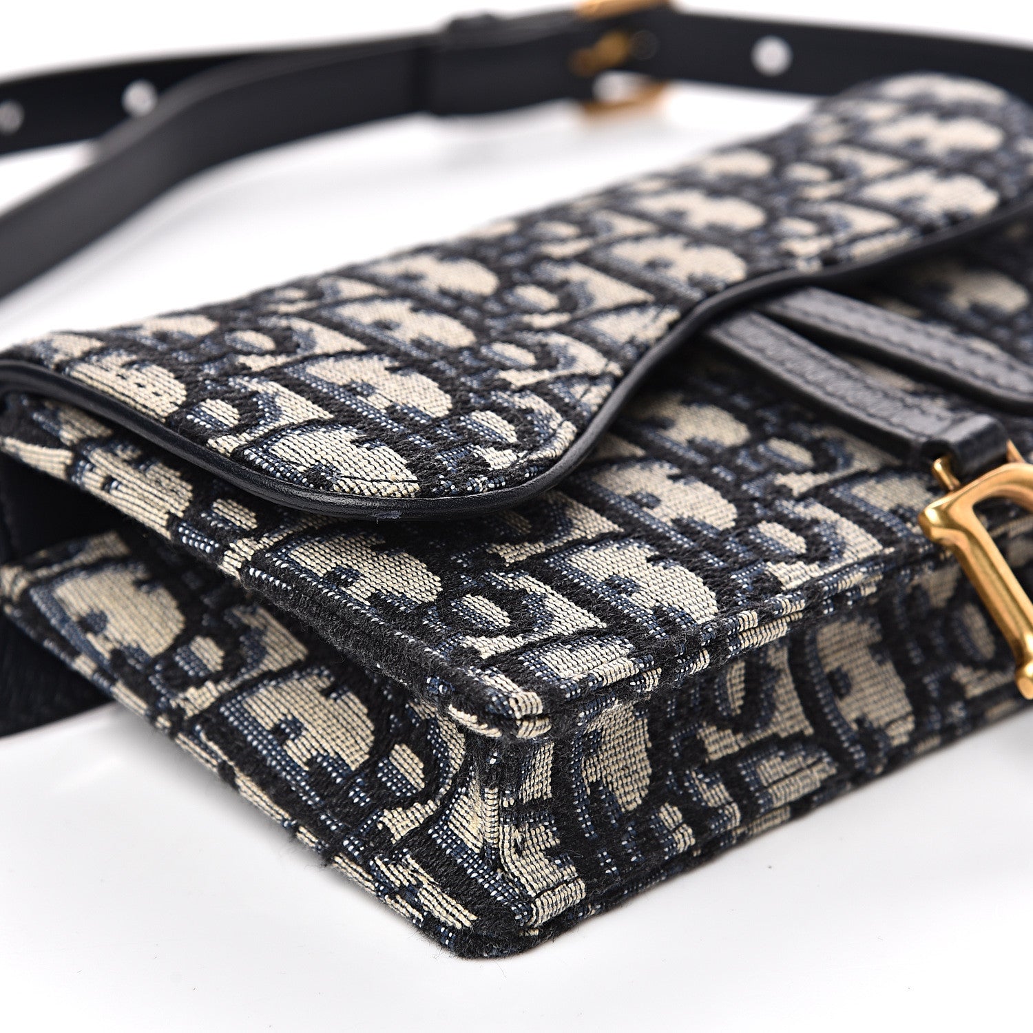 Christian Dior Oblique Saddle Belt Bag Blue 7 of 9
