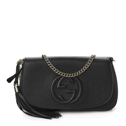 Gucci Pebbled Calfskin Medium Soho Flap Crossbody Black 1 of 9