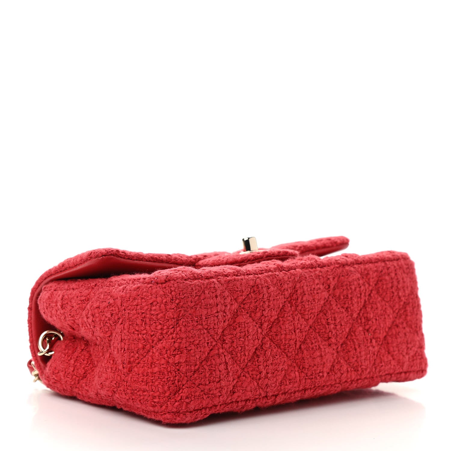 Chanel Tweed Quilted Mini Rectangular Flap Red 4 of 11