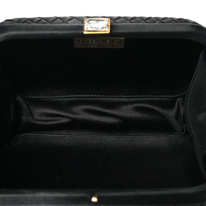 Bottega Veneta Satin Crystal Intreccio Tassel Clutch Black 5 of 9
