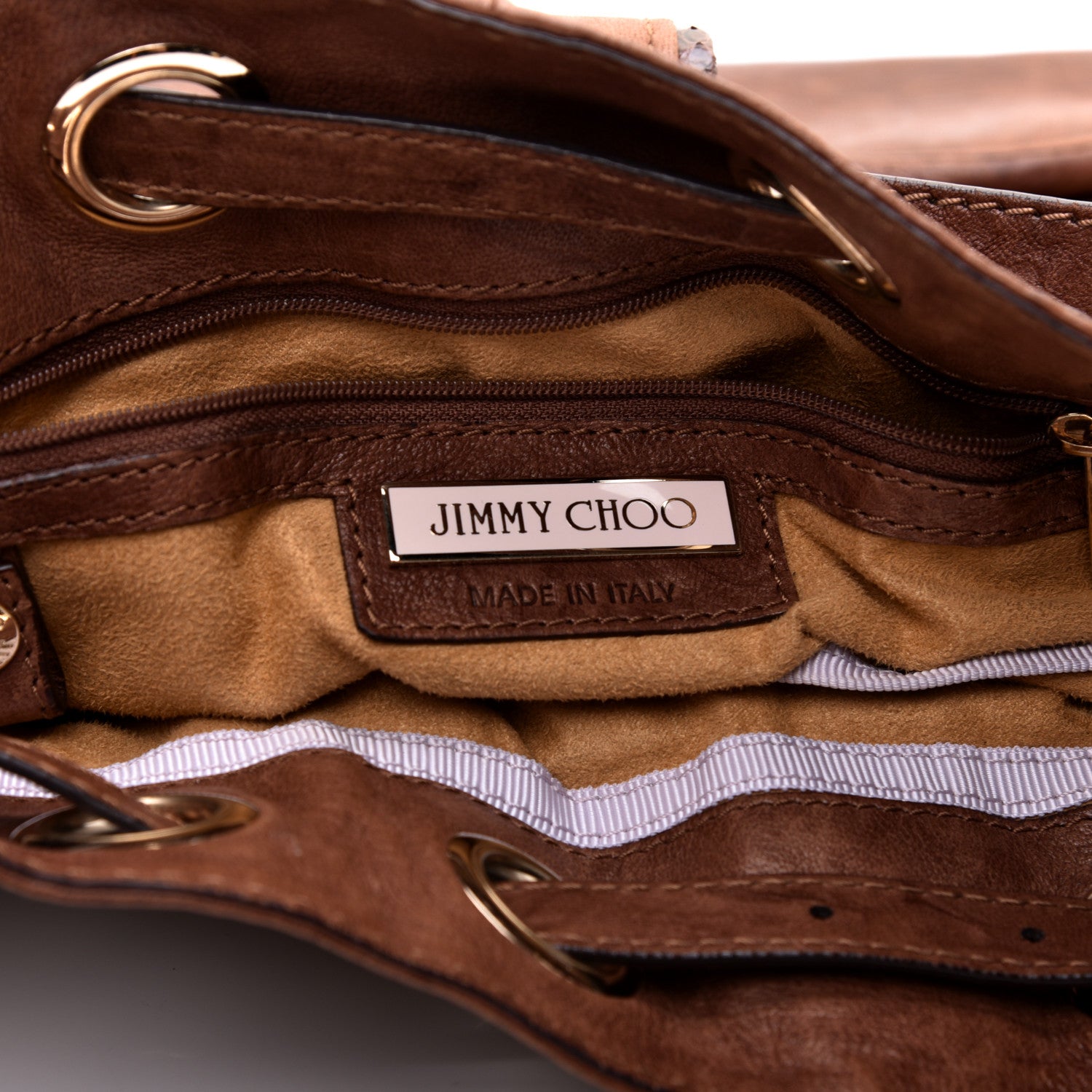Jimmy Choo Calfskin Ramona Bucket Bag Brown 8 of 12