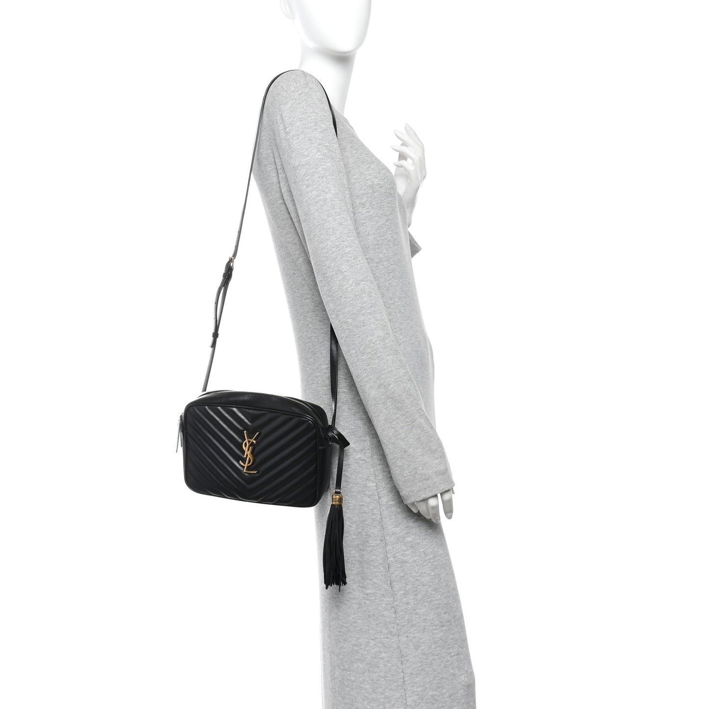 Calfskin Matelasse Monogram Lou Camera Bag Black