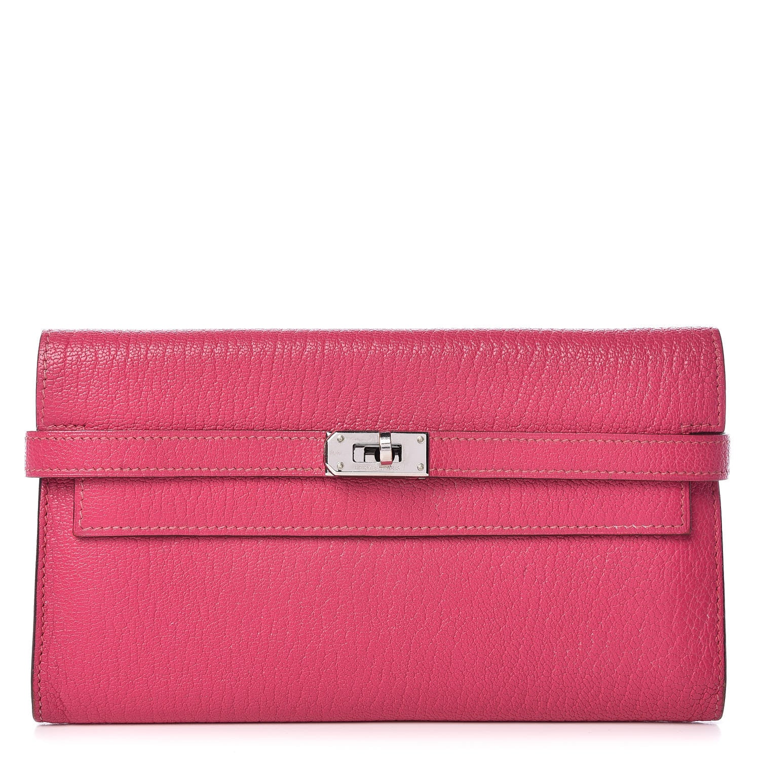 Hermes Chevre Mysore Kelly Longue Wallet Rose Shocking 1 of 13