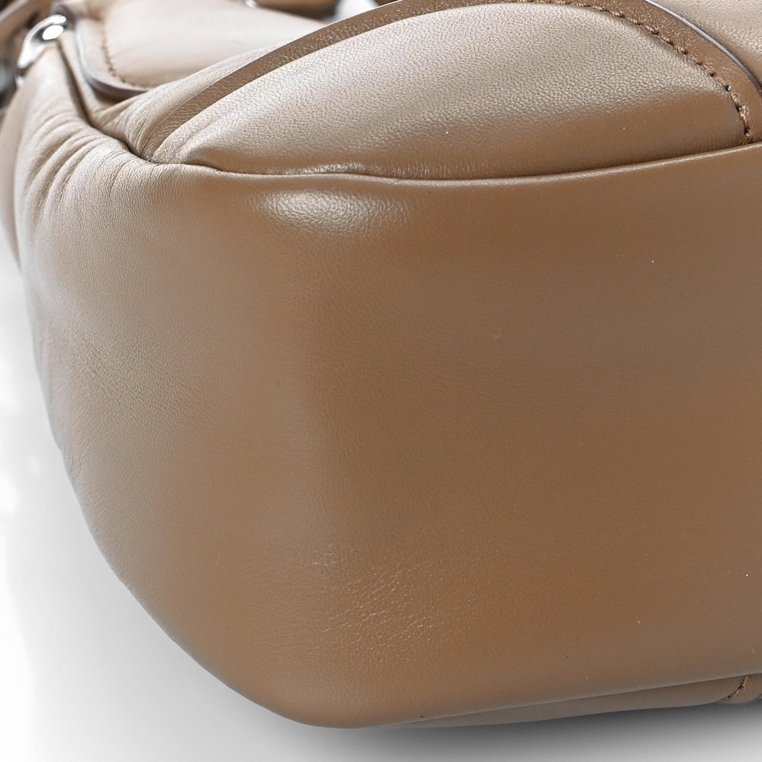 Prada Nappa Soft Padded Re-Edition 2002 Moon Bag Caramel 7 of 8