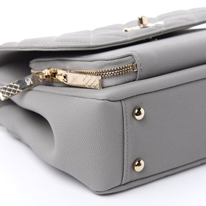 Chanel Caviar Quilted Medium Business Affinity Flap Grey 8 of 10