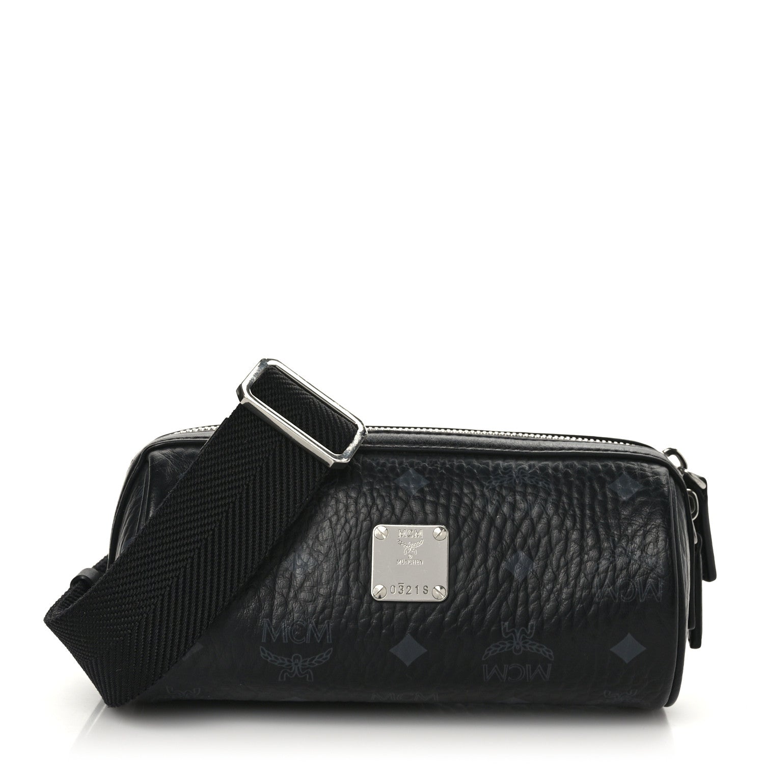 MCM Visetos Mini Barrel Crossbody Bag Black 1 of 6