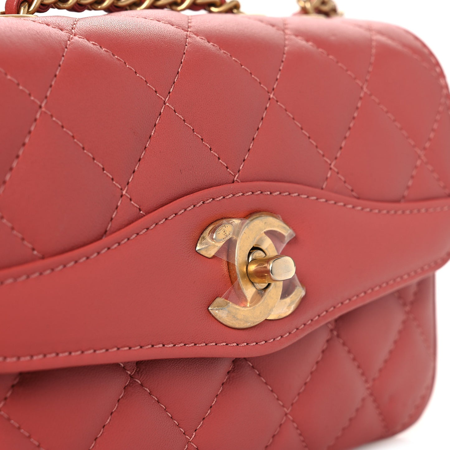 Lambskin Quilted Bi-Color Small Coco Vintage Flap Pink