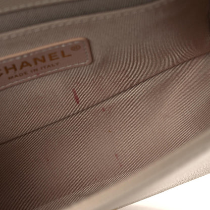 Chanel Caviar Chevron Quilted Small Boy Flap Light Beige 10 of 11