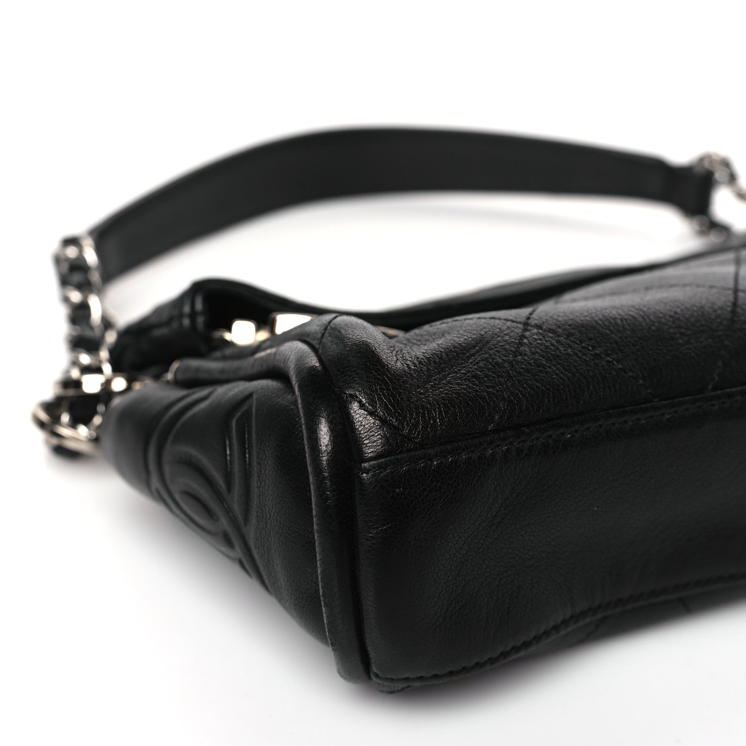 Chanel Lambskin Stitched Small Ultimate Soft Tote Black 8 of 9