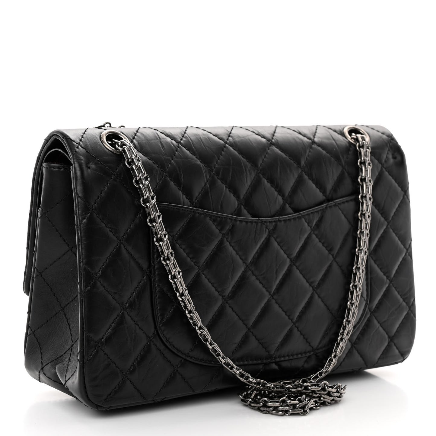 Aged Calfskin Quilted 2.55 Reissue 226 Flap Black