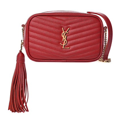 Saint Laurent Grain De Poudre Matelasse Monogram Mini Lou Camera Bag Eros Red 1 of 10