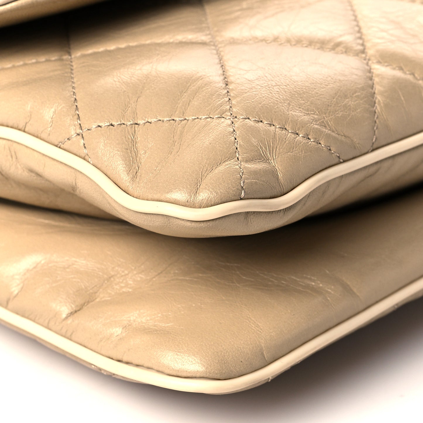 Lambskin East West Mademoiselle Flap Beige