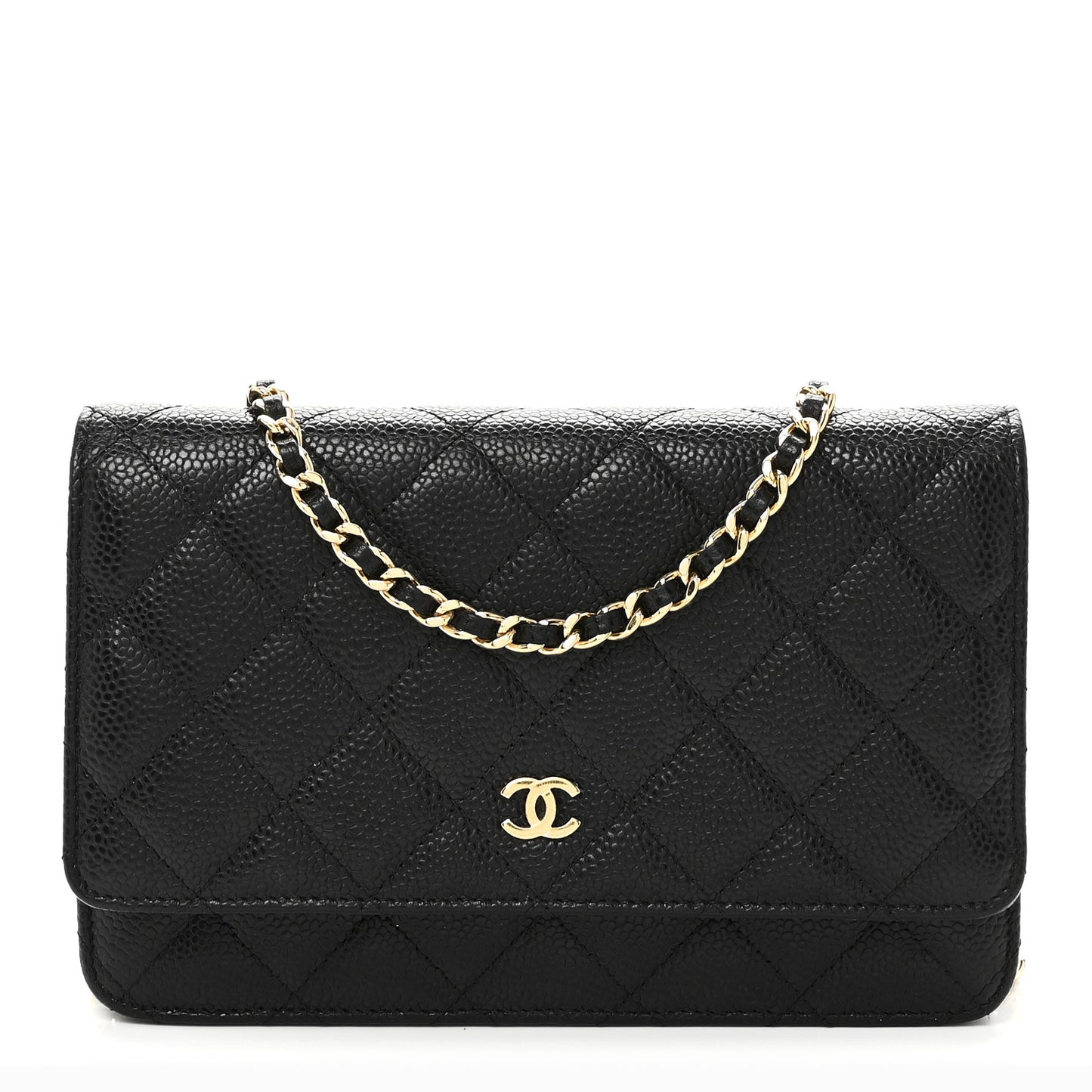 Caviar Quilted Wallet On Chain WOC Black