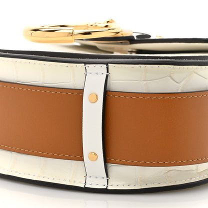 Chloe Calfskin Crocodile Embossed Small Tess Bag Brilliant White 8 of 12