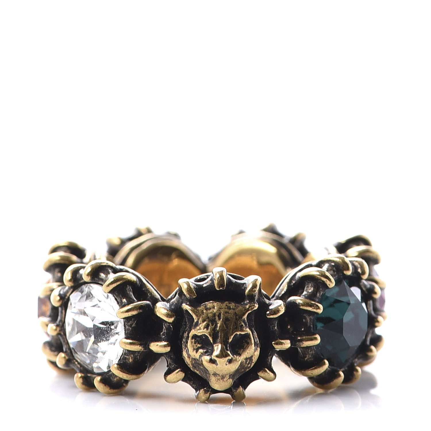 Gucci Tigerhead Crystal Ring 13 1 of 8