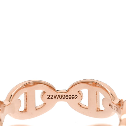 Hermes 18K Rose Gold PM Chaine D'Ancre Enchainee Ring 52 6 7 of 9