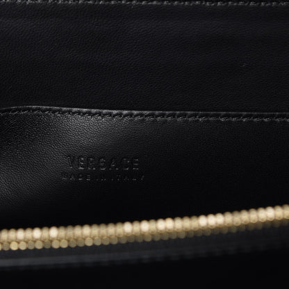 Versace Calfskin Leaf Medium DV One Satchel Black 7 of 10